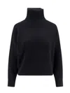 Brunello Cucinelli Black Virgin Wool, Cashmere And Silk Turtleneck Sweater In Black