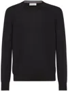 Brunello Cucinelli Virgin Wool Crewneck Sweater With Long Sleeves In Black  