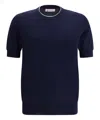 Brunello Cucinelli Men Cotton T-shirt In Blue