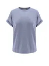 Brunello Cucinelli Sparkling Cashmere And Silk Lightweight Sweater In Blue