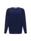 Brunello Cucinelli Cashmere-blend Crewneck Sweater In Blue