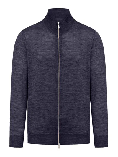 Brunello Cucinelli Zipped Cardigan In Blue
