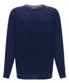 Brunello Cucinelli Cashmere Crewneck Sweater With Ribbed Finish In Blue