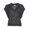 Brunello Cucinelli Women's Dazzling Net Silk And Linen Waistcoat In Blue