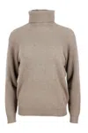 Brunello Cucinelli Embellished Collar Cashmere Turtleneck In Brown