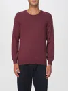 Brunello Cucinelli Cashmere Crew-neck Sweater Ribbed Profiles In Burgundy