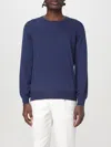 Brunello Cucinelli Cashmere Crewneck Sweater With Ribbed Finish In Blue