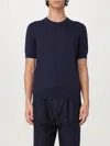Brunello Cucinelli T-shirt With Raised Collar In Blue