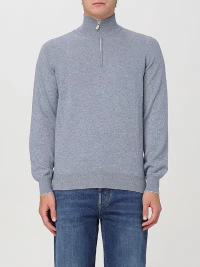 Brunello Cucinelli Sweater  Men Color Gnawed Blue In Gnawed Blue