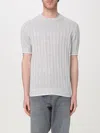 Brunello Cucinelli Linen-cotton Short-sleeve Sweater In Grey