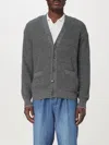 Brunello Cucinelli Cardigan Linen Blend Front Pockets In Grey