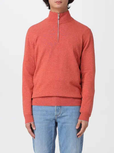 BRUNELLO CUCINELLI SWEATER BRUNELLO CUCINELLI MEN COLOR ORANGE,H17381004