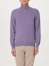 Brunello Cucinelli Men's Cashmere Quarter-zip Sweater In Violett
