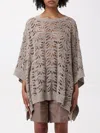Brunello Cucinelli Perforated Oversized Sweater In Beige