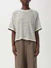 Brunello Cucinelli Striped Motif Wool And Cashmere Sweater In Beige