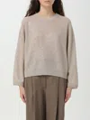 Brunello Cucinelli Sequin-embellished Open-knit Jumper In Beige
