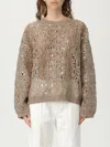 Brunello Cucinelli Ribbed Net Linen Sweater With Crewneck