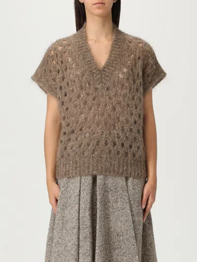 Brunello Cucinelli Sweater  Woman Color Beige In Brown