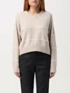 Brunello Cucinelli Striped Sequin-embellished Jumper In Beige