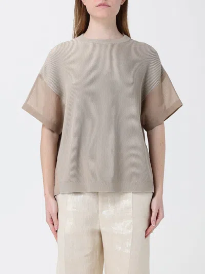 Brunello Cucinelli Sweater  Woman Color Beige In Gray