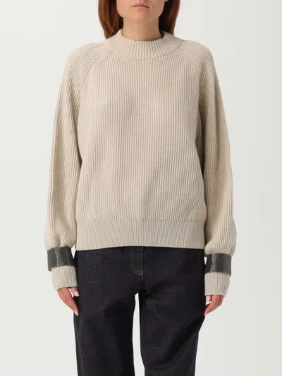 BRUNELLO CUCINELLI SWEATER BRUNELLO CUCINELLI WOMAN COLOR BEIGE,431531022