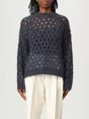 Brunello Cucinelli Metallic Crewneck Knitwear Sheer Texture In Blue