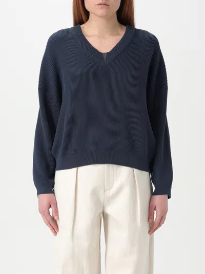 BRUNELLO CUCINELLI SWEATER BRUNELLO CUCINELLI WOMAN COLOR BLUE,G49649009