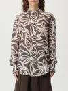 Brunello Cucinelli Collared Floral Pattern Long Sleeves Cuffed Top In Neutral