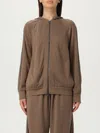 Brunello Cucinelli Cotton And Silk Zip-up Hoodie In Brown