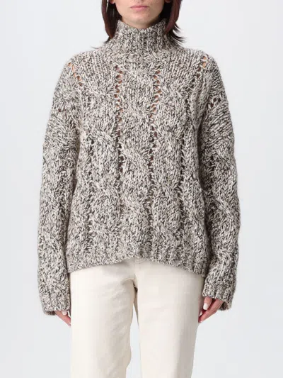 BRUNELLO CUCINELLI SWEATER BRUNELLO CUCINELLI WOMAN COLOR BROWN,H26925032