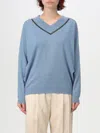 Brunello Cucinelli Sweater  Woman Color Gnawed Blue In Hellblau