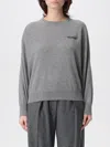 Brunello Cucinelli Crew Neck Sweater With Details In Gray