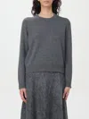 Brunello Cucinelli Round-neck And Long-sleeved Sweater In Grey