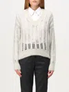 Brunello Cucinelli Lace-knit Sweater In Grau