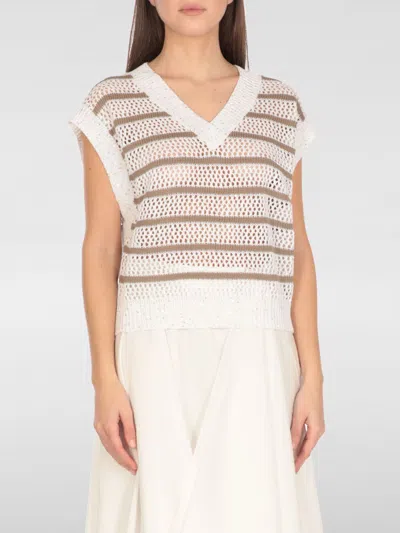 BRUNELLO CUCINELLI WAISTCOAT BRUNELLO CUCINELLI WOMAN COLOR IVORY,G68618044