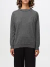 Brunello Cucinelli Woman Sweater Lead Size L Mohair Wool, Polyamide, Wool, Metallic Fiber In Lead