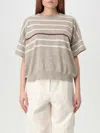 Brunello Cucinelli Lurex Stripes Sweater Sweaters And Cardigans In Multicolor