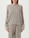 Brunello Cucinelli Ribbed Crew Neck Knitwear With Lurex Shine In Gray