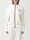 Brunello Cucinelli White Sweatshirt With Fixed Hood And Logo Patch On The Front In White