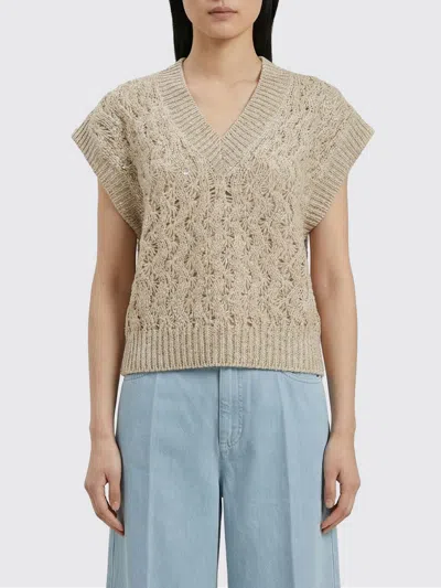 Brunello Cucinelli Sequin-embellished V-neck Waistcoat In Neutral