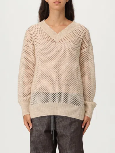 BRUNELLO CUCINELLI SWEATER BRUNELLO CUCINELLI WOMAN COLOR YELLOW CREAM,H18605090