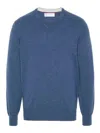 Brunello Cucinelli Crewneck Knitted Jumper In Dark Blue