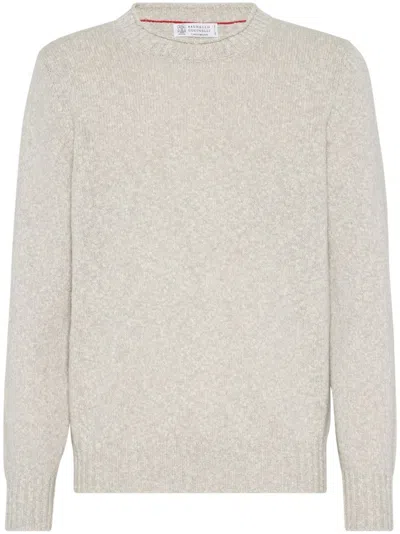 Brunello Cucinelli Long-sleeve Cashmere Jumper In Beige