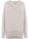 Brunello Cucinelli V-neck Long-sleeved Sweater In White