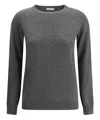 Brunello Cucinelli Cashmere Crew Neck Sweater In Grey