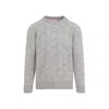 Brunello Cucinelli Geometric Alpaca Blend Sweater In Grey