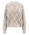 Brunello Cucinelli Knitted Cashmere Sweater In Grey