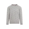 Brunello Cucinelli Geometric Alpaca Blend Sweater In Grey