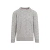 Brunello Cucinelli Geometric Alpaca Blend Sweater In Grey