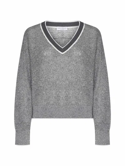 Brunello Cucinelli Sweater In Grigio Medio